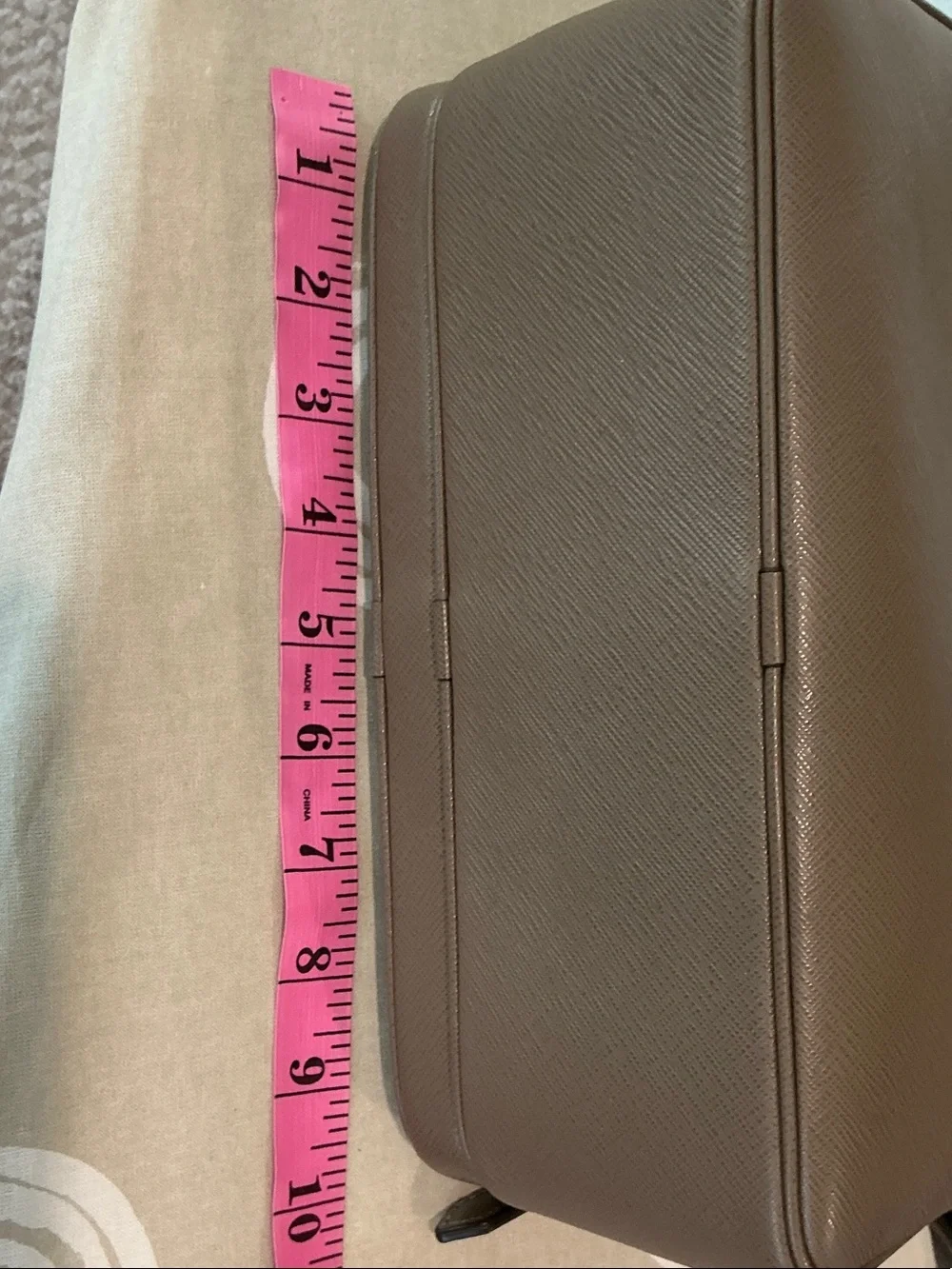 Mont Blanc Taupe Brown Satorial Leather Messenger Bag
